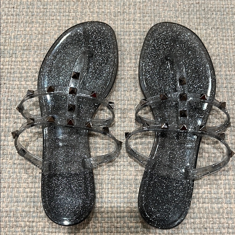 Stylish Glitter Black Women's Sandals
